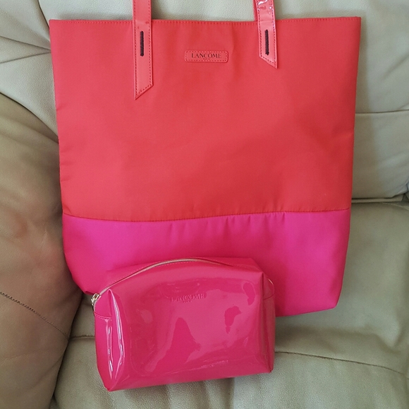 Lancome Paris Tote and Cosmetics Case - Picture 1 of 10